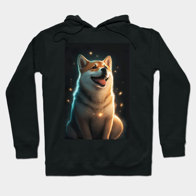 Happy Shiba Inu Dog Hoodie by KoolArtDistrict